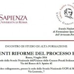Le recenti riforme del processo penale (Roma, 9 luglio 2014)