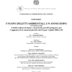 I nuovi delitti ambientali, un anno dopo (Mestre-Zelarino, 2 dicembre 2016)