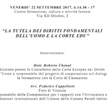 La tutela dei diritti fondamentali dell’uomo e la Corte EDU (Genova, 22 settembre 2017)