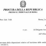 La direttive della Procura di Roma sull'iscrizione delle notizie di reato
