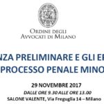 L'udienza preliminare e gli epiloghi del processo penale minorile (Milano, 29 novembre 2017)