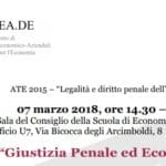 Giustizia Penale ed Economia (7 marzo 2018, Milano)