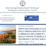 Principi fondamentali dell’ordinamento interno e primato del diritto dell’Unione europea: equilibri, tensioni e nuove soluzioni (Napoli, 4 giugno 2018)