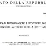 autorizzazione procedere salvini