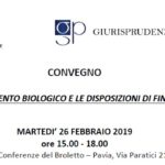 Il testamento biologico e le disposizioni di fine vita (Pavia, 26 febbraio 2019)
