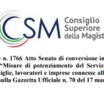 Decreto "cura Italia" (Decreto-Legge 17 marzo 2020, n. 18): il parere del CSM.