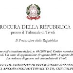 Seconda relazione sull’attuazione della l. n. 69/2019 (cd. Codice rosso) nel circondario di Tivoli. Un anno di applicazione (9 agosto 2019 - 8 agosto 2020).