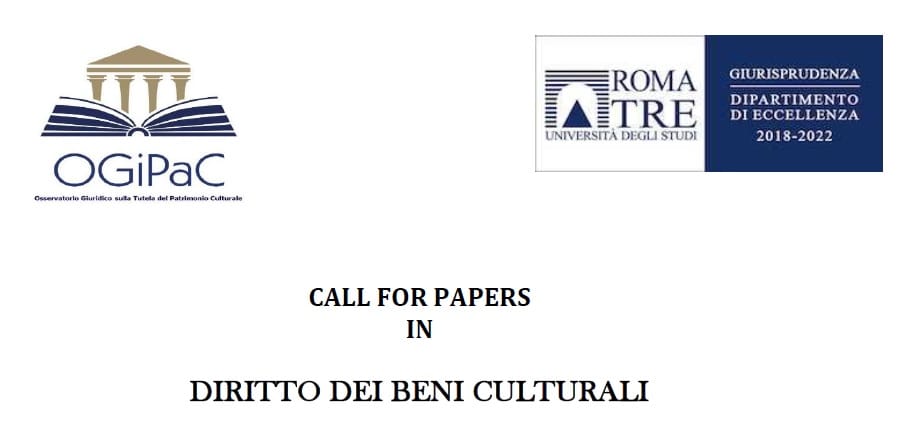 Call for papers in diritto dei beni culturali (OGIPaC - Università Roma Tre) ogipac