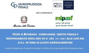 Food and beverage: compliance, diritto penale e responsabilità degli enti ex D. Lgs. 231/2001 alla luce del DDL in tema di illeciti agroalimentari (webinar – 5 marzo 2021) Food and beverage: compliance, diritto penale e responsabilità degli enti ex D. Lgs. 231/2001 alla luce del DDL in tema di illeciti agroalimentari (webinar – 5 marzo 2021)