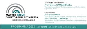 Master breve in Diritto Penale d’Impresa – Medichini Clodio Formazione (1/4/2022 – 22/7/2022) Master breve in Diritto Penale d’Impresa – Medichini Clodio Formazione (1/4/2022 – 22/7/2022)