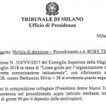 Processo "Ruby-ter": il comunicato del Tribunale di Milano