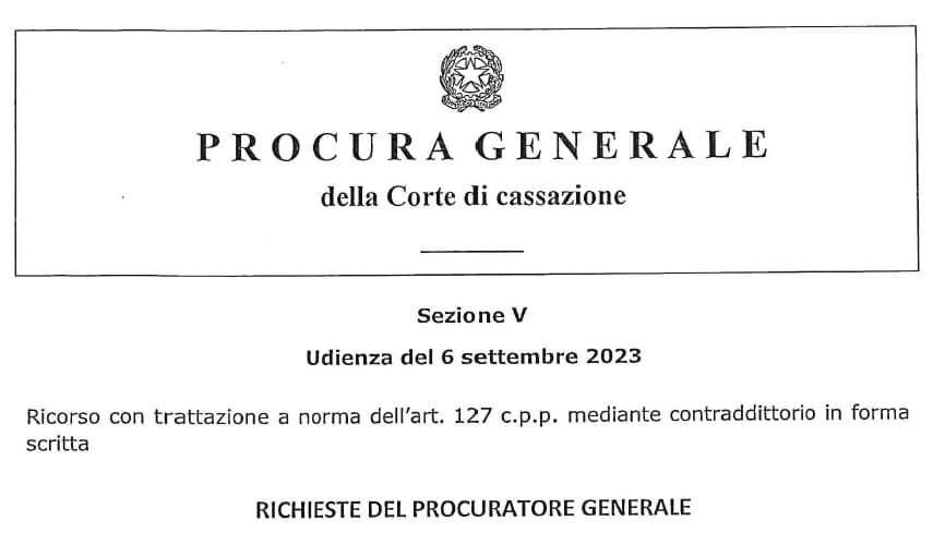 Procedimento Juventus (inchiesta Prisma): la requisitoria della Procura Generale della Cassazione nella quale si individua la competenza territoriale in Milano (anziché Torino) procura