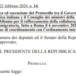 Protocollo Italia-Albania in materia migratoria: profili di giurisdizione e legge applicabile albania protocollo